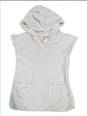 Cat & Jack White Terry Hooded Pullover Swim Suit Cover Up